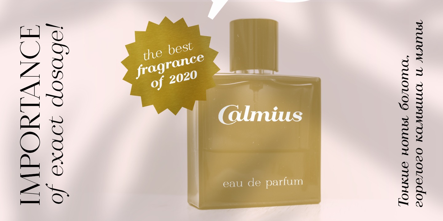 Ejemplo de fuente Calmius Extra Light Italic